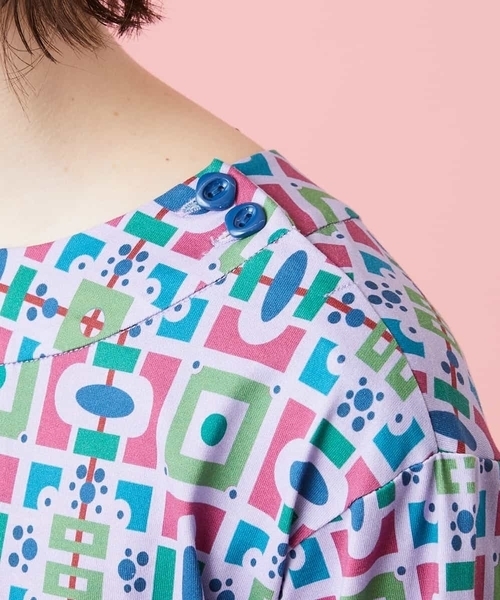 Jocomomola(ホコモモラ)の「sonar プリントワンピース(ワンピース・レディース・アイボリー/ライトパープル・40)」の12枚目の写真