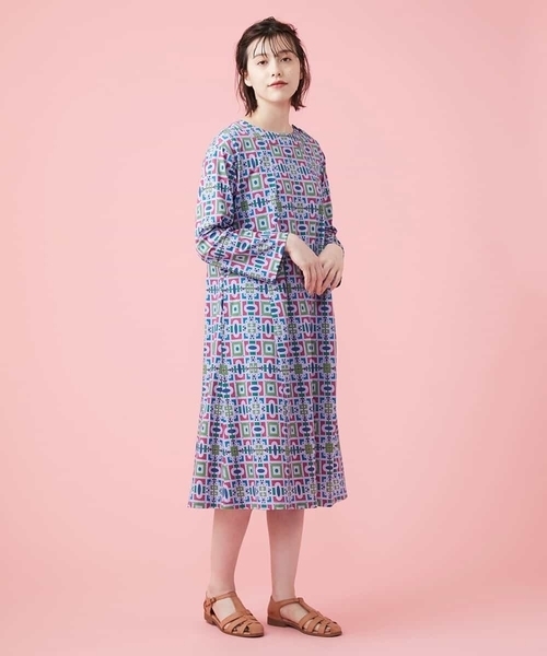 Jocomomola(ホコモモラ)の「sonar プリントワンピース(ワンピース・レディース・アイボリー/ライトパープル・40)」の10枚目の写真