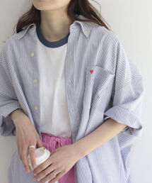 fredy repit | 【WEB限定カラーあり】ハート刺繍ストライプシャツ(シャツ/ブラウス)