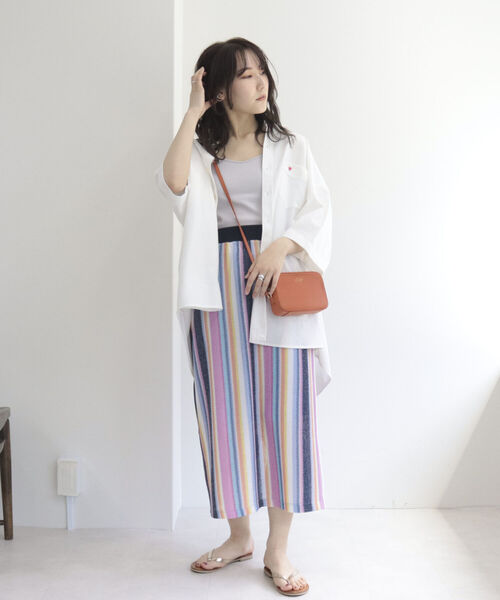 fredy repit(フレディレピ)の「【WEB限定カラーあり】ハート刺繍ストライプシャツ(シャツ/ブラウス・レディース・オフホワイト/ブルー系その他/イエロー系その他/ピンク系その他/オレンジ系その他・38)」の6枚目の写真