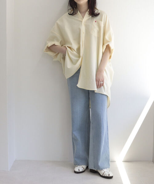 fredy repit(フレディレピ)の「【WEB限定カラーあり】ハート刺繍ストライプシャツ(シャツ/ブラウス・レディース・オフホワイト/ブルー系その他/イエロー系その他/ピンク系その他/オレンジ系その他・38)」の11枚目の写真