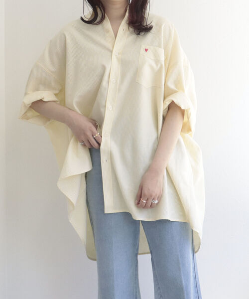 fredy repit(フレディレピ)の「【WEB限定カラーあり】ハート刺繍ストライプシャツ(シャツ/ブラウス・レディース・オフホワイト/ブルー系その他/イエロー系その他/ピンク系その他/オレンジ系その他・38)」の13枚目の写真