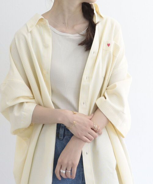 fredy repit(フレディレピ)の「【WEB限定カラーあり】ハート刺繍ストライプシャツ(シャツ/ブラウス・レディース・オフホワイト/ブルー系その他/イエロー系その他/ピンク系その他/オレンジ系その他・38)」の22枚目の写真