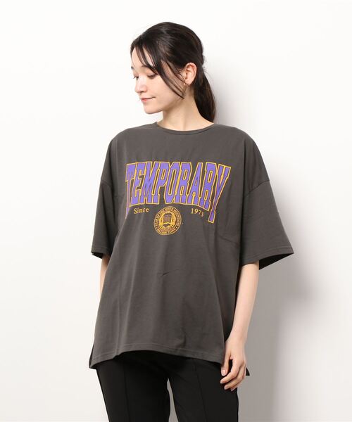 SpRay(スプレイ)の「カレッジ BIG Tシャツ(Tシャツ/カットソー・レディース・オフホワイト/ピンク/ブルー/グリーン/オートミール/スミクロ・FREE)」の9枚目の写真
