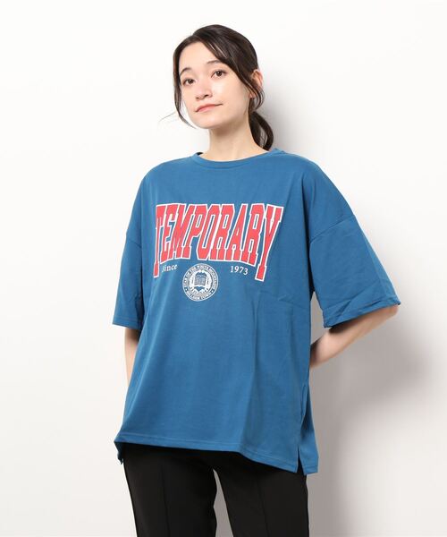 SpRay(スプレイ)の「カレッジ BIG Tシャツ(Tシャツ/カットソー・レディース・オフホワイト/ピンク/ブルー/グリーン/オートミール/スミクロ・FREE)」の11枚目の写真