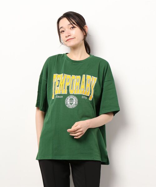 SpRay(スプレイ)の「カレッジ BIG Tシャツ(Tシャツ/カットソー・レディース・オフホワイト/ピンク/ブルー/グリーン/オートミール/スミクロ・FREE)」の12枚目の写真