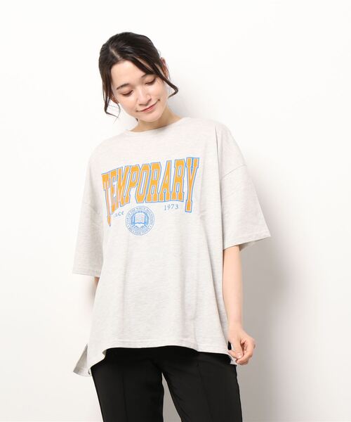 SpRay(スプレイ)の「カレッジ BIG Tシャツ(Tシャツ/カットソー・レディース・オフホワイト/ピンク/ブルー/グリーン/オートミール/スミクロ・FREE)」の14枚目の写真