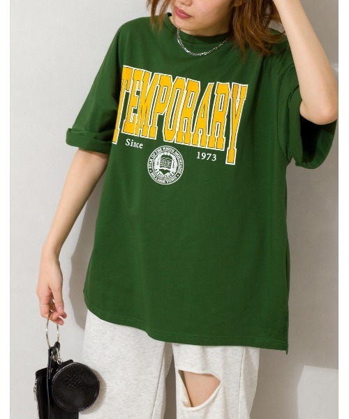 SpRay(スプレイ)の「カレッジ BIG Tシャツ(Tシャツ/カットソー・レディース・オフホワイト/ピンク/ブルー/グリーン/オートミール/スミクロ・FREE)」の22枚目の写真