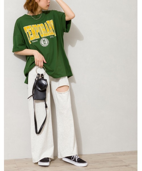 SpRay(スプレイ)の「カレッジ BIG Tシャツ(Tシャツ/カットソー・レディース・オフホワイト/ピンク/ブルー/グリーン/オートミール/スミクロ・FREE)」の20枚目の写真