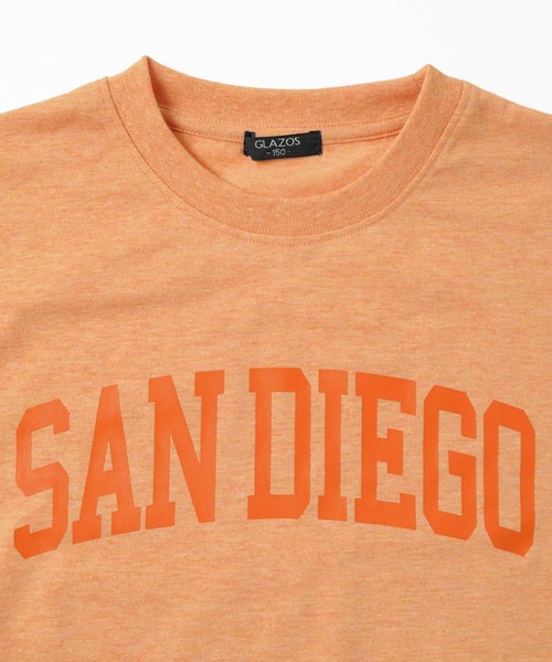 GLAZOS(グラソス)の「カラー杢天竺・接触冷感ドロップショルダーカレッジロゴ半袖Tシャツ(Tシャツ/カットソー・キッズ・パープル/オレンジ/ブルー/グリーン・130cm/140cm/150cm/160cm/170cm)」の13枚目の写真
