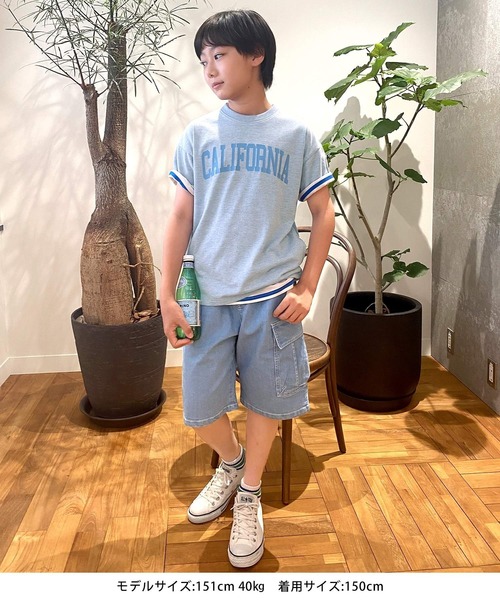 GLAZOS(グラソス)の「カラー杢天竺・接触冷感ドロップショルダーカレッジロゴ半袖Tシャツ(Tシャツ/カットソー・キッズ・パープル/オレンジ/ブルー/グリーン・130cm/140cm/150cm/160cm/170cm)」の22枚目の写真