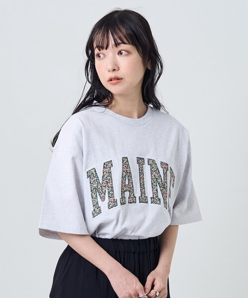 FREAK'S STORE（フリークスストア）の「フラワーワッペンロゴ半袖Tシャツ（Tシャツ/カットソー・レディース・杢グレー/マスタード/オフホワイト/ブラック/その他35・ﾌﾘ-）」の3枚目の写真