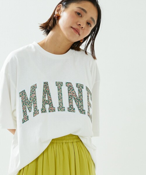 FREAK'S STORE（フリークスストア）の「フラワーワッペンロゴ半袖Tシャツ（Tシャツ/カットソー・レディース・杢グレー/マスタード/オフホワイト/ブラック/その他35・ﾌﾘ-）」の5枚目の写真