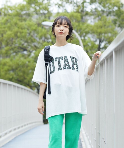 FREAK'S STORE（フリークスストア）の「フラワーワッペンロゴ半袖Tシャツ（Tシャツ/カットソー・レディース・杢グレー/マスタード/オフホワイト/ブラック/その他35・ﾌﾘ-）」の7枚目の写真