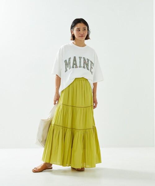 FREAK'S STORE（フリークスストア）の「フラワーワッペンロゴ半袖Tシャツ（Tシャツ/カットソー・レディース・杢グレー/マスタード/オフホワイト/ブラック/その他35・ﾌﾘ-）」の10枚目の写真