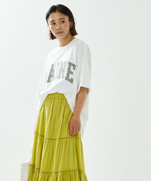 FREAK'S STORE（フリークスストア）の「フラワーワッペンロゴ半袖Tシャツ（Tシャツ/カットソー・レディース・杢グレー/マスタード/オフホワイト/ブラック/その他35・ﾌﾘ-）」の11枚目の写真