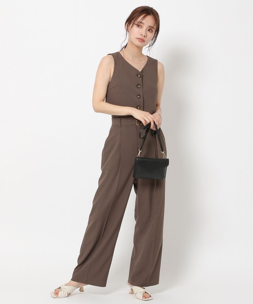 mysty woman（ミスティウーマン）の「コンパクトベストＴＯＰＳ 285717（ベスト・レディース・ブラウン/ダークオレンジ/アイボリー・FREE）」の9枚目の写真