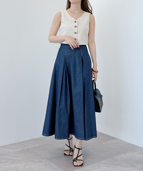 mysty woman（ミスティウーマン）の「コンパクトベストＴＯＰＳ 285717（ベスト・レディース・ブラウン/ダークオレンジ/アイボリー・FREE）」の19枚目の写真