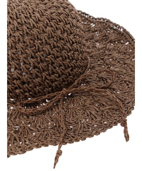 Green　Parks（グリーンパークス）の「・ツバヒロクロシェハット（ハット・レディース・ブラウン/ナチュラル・FREE）」の8枚目の写真