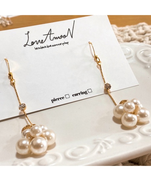 tone（トーン）の「【LoveAmooN】 slenderpearl(MA)（ピアス（両耳用）・レディース・ゴールド・FREE）」の6枚目の写真