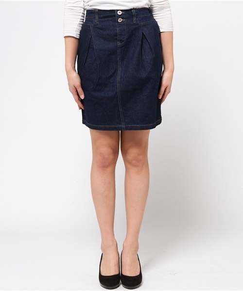 mystic（ミスティック）の「デニムタイトスカート（スカート・レディース・ネイビー/ブルー/ホワイト・1/2）」の4枚目の写真