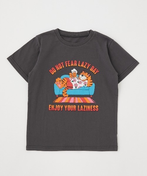 RODEO CROWNS WIDE BOWL（ロデオクラウンズワイドボウル）の「キッズLazy Cat Tシャツ（Tシャツ/カットソー・キッズ・ブラック/イエロー・110/120/130/140）」の2枚目の写真