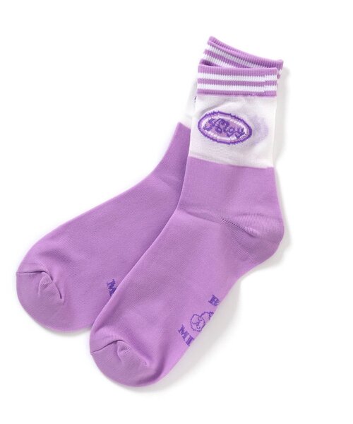 algy(アルジー)の「サークルロゴシースルークルーソックス(ソックス/靴下・キッズ・ブラック/サックスブルー/ラベンダー・24/21)」の3枚目の写真