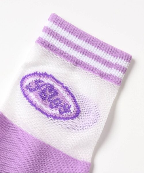 algy(アルジー)の「サークルロゴシースルークルーソックス(ソックス/靴下・キッズ・ブラック/サックスブルー/ラベンダー・24/21)」の6枚目の写真