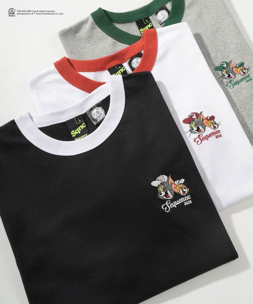 Tom&Jerry(トムアンドジェリー)の「【TOM&JERRY/トムとジェリー】バックプリント オーバルロゴ リンガー半袖Tシャツ/ ワンポイント刺繍/ ビッグシルエット(Tシャツ/カットソー・レディース・ブラック/グレー/ホワイト×レッド/ホワイト×ブルー・M/L/XL)」の3枚目の写真