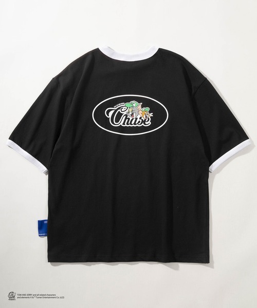 Tom&Jerry(トムアンドジェリー)の「【TOM&JERRY/トムとジェリー】バックプリント オーバルロゴ リンガー半袖Tシャツ/ ワンポイント刺繍/ ビッグシルエット(Tシャツ/カットソー・レディース・ブラック/グレー/ホワイト×レッド/ホワイト×ブルー・M/L/XL)」の6枚目の写真