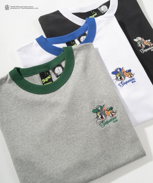 Tom&Jerry(トムアンドジェリー)の「【TOM&JERRY/トムとジェリー】バックプリント オーバルロゴ リンガー半袖Tシャツ/ ワンポイント刺繍/ ビッグシルエット(Tシャツ/カットソー・レディース・ブラック/グレー/ホワイト×レッド/ホワイト×ブルー・M/L/XL)」の13枚目の写真