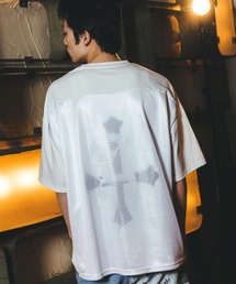 『A'GEM/9 / エージェムナイン』メッシュレイヤード ラインストーン半袖Tシャツ