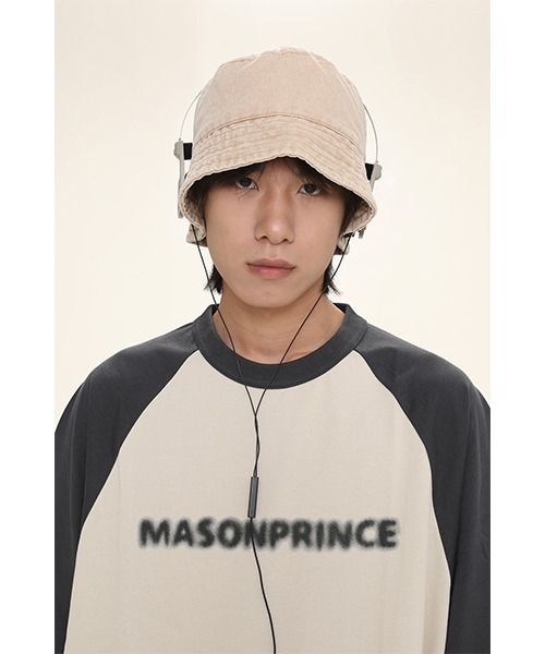 MASONPRINCE(メイソンプリンス)の「4カラーブランドロゴバケットハット MZ2048【MASONPRINCE】(ハット・メンズ・ベージュ/ブラック/アイボリー/カーキ・FREE)」の3枚目の写真