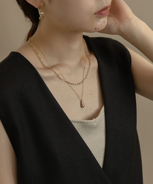 SMELLY（スメリー）の「ドロップメタル2レンネックレス（ネックレス・レディース・ゴールド・-）」の3枚目の写真