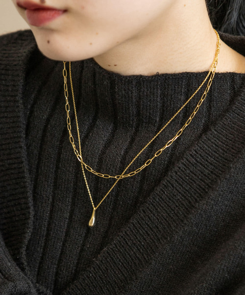 SMELLY（スメリー）の「ドロップメタル2レンネックレス（ネックレス・レディース・ゴールド・-）」の4枚目の写真