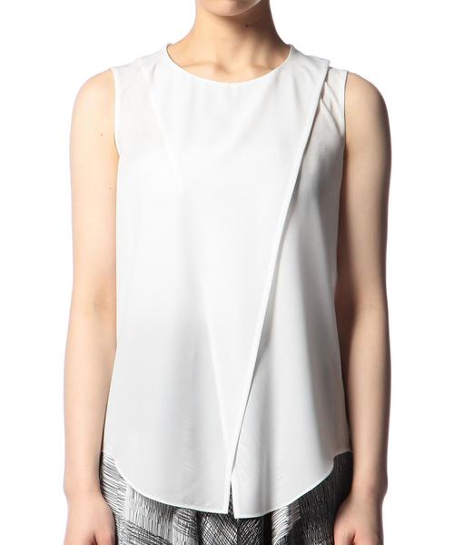 ASTRAET（アストラット）の「ASTRAET(アストラット) アシンメトリーノースリーブブラウス◆（シャツ/ブラウス・レディース・ホワイト/ナチュラル/ブラック・フリー）」の10枚目の写真