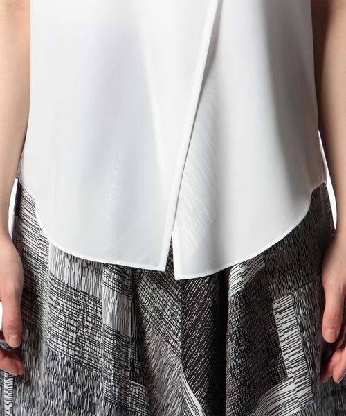 ASTRAET（アストラット）の「ASTRAET(アストラット) アシンメトリーノースリーブブラウス◆（シャツ/ブラウス・レディース・ホワイト/ナチュラル/ブラック・フリー）」の15枚目の写真