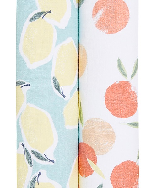 aden + anais essentials（エイデンアンドアネイエッセンシャルズ）の「スワドル 2枚入り（おくるみ・キッズ・ホワイト×グレー/ピンク/ベビーピンク/ブラウン×イエロー/ホワイト×イエロー/ホワイト×ピンク/グレイッシュブルー/イエロー×グリーン/ホワイト×ブラウン/ネイビー×ホワイト/ライトカーキ/ホワイト×グリーン/セージグリーン/ブロンズ/スモークピンク・FREE）」の12枚目の写真