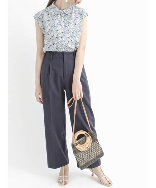 Te chichi（テチチ）の「麻混キャンバスワイドパンツ（その他パンツ・レディース・ネイビー/ベージュ/グリーン・MEDIUM/SMALL）」の9枚目の写真