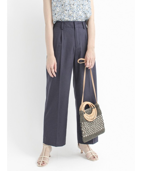 Te chichi（テチチ）の「麻混キャンバスワイドパンツ（その他パンツ・レディース・ネイビー/ベージュ/グリーン・MEDIUM/SMALL）」の3枚目の写真