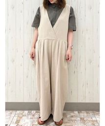 Samansa Mos2 | ツイル前後2WAYカシュクールサロペット(サロペット/オーバーオール)