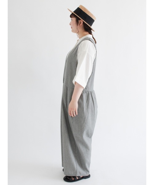 Samansa Mos2（サマンサ モスモス）の「ツイル前後2WAYカシュクールサロペット（サロペット/オーバーオール・レディース・ブラック/ベージュ/ネイビー/チャコール・ﾌﾘ-）」の11枚目の写真