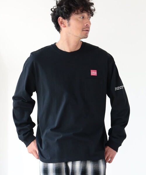 Manhattan Portage（マンハッタンポーテージ）の「Manhattan Portage / Long Sleeve Logo Print T-Shirt（Tシャツ/カットソー・メンズ・ホワイト/ブラック/ミント・SMALL/MEDIUM/LARGE）」の6枚目の写真