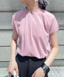 キレイ目Tシャツと言えばこれ!華奢見えのモックネックTee♪【MAISON BREEZE】大人のモックネックラグランTシャツ