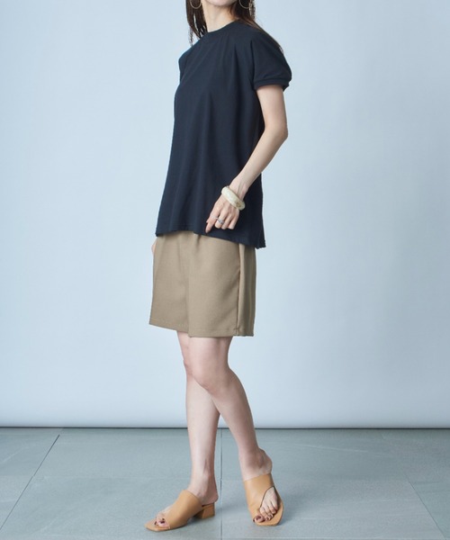 MAISON BREEZE（メゾンブリーズ）の「キレイ目Tシャツと言えばこれ！華奢見えのモックネックTee♪【MAISON BREEZE】大人のモックネックラグランTシャツ（Tシャツ/カットソー・レディース・ホワイト/ブラック/ピンク/グリーン・FREE）」の8枚目の写真