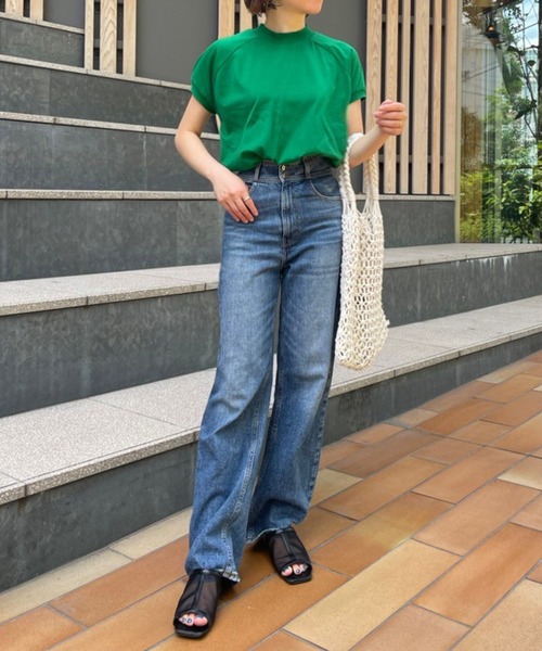 MAISON BREEZE（メゾンブリーズ）の「キレイ目Tシャツと言えばこれ！華奢見えのモックネックTee♪【MAISON BREEZE】大人のモックネックラグランTシャツ（Tシャツ/カットソー・レディース・ホワイト/ブラック/ピンク/グリーン・FREE）」の10枚目の写真