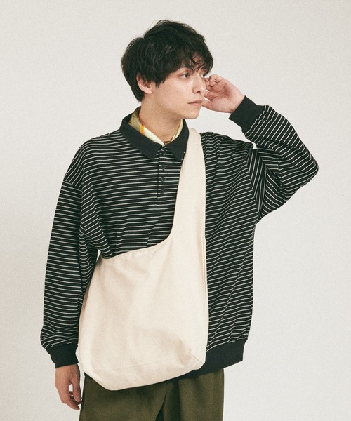 MUHET（ミュエータ）の「ボーダーポロスウェット（スウェット・レディース・ブラック/ネイビー/カーキ/ブルー・MEDIUM/X-LARGE）」の2枚目の写真