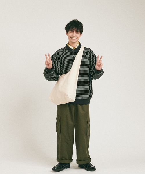 MUHET（ミュエータ）の「ボーダーポロスウェット（スウェット・レディース・ブラック/ネイビー/カーキ/ブルー・MEDIUM/X-LARGE）」の17枚目の写真