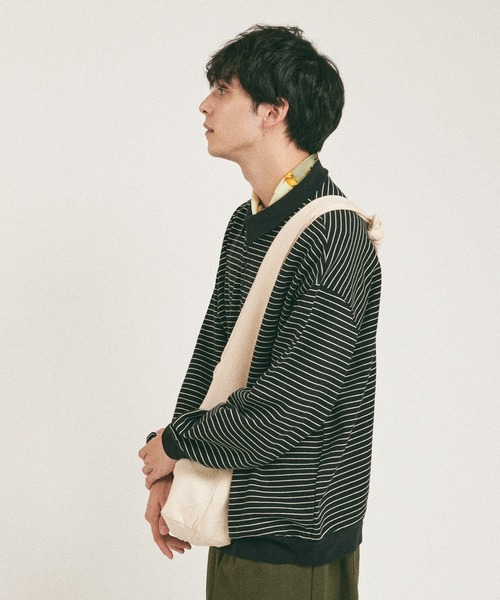 MUHET（ミュエータ）の「ボーダーポロスウェット（スウェット・レディース・ブラック/ネイビー/カーキ/ブルー・MEDIUM/X-LARGE）」の15枚目の写真