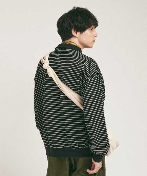 MUHET（ミュエータ）の「ボーダーポロスウェット（スウェット・レディース・ブラック/ネイビー/カーキ/ブルー・MEDIUM/X-LARGE）」の16枚目の写真